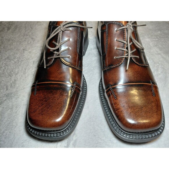 BASS Safford Lace Up Leather Oxford Comfort Dress Shoes - Men\'s Size 9M - Brown